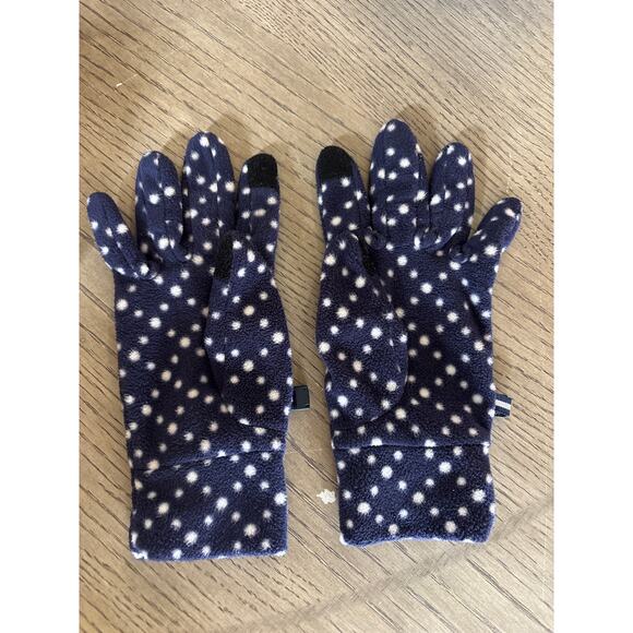 LANDS END Fleece Navy/White Polka Dot Set S/M - Picture 6 of 8